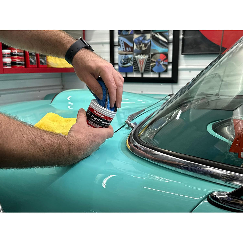 Mothers 05100 Mag & Aluminum Polish, 5 oz. Brilliant Shine, Easy to Use, For All Uncoated & Unplated Metals Including Aluminum Wheels, Stainless Steel