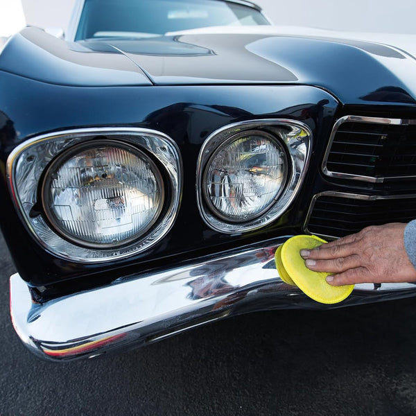 Mothers 05212 California Gold Chrome Polish, 12 oz. — Cleans & Brightens Chrome Bumpers, Wheels, Trim & Accessories, Protects Against Fingerprints, Rust & Corrosion, Safe on Glass & Mirrors