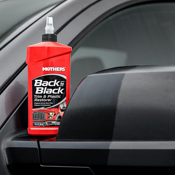 Mothers 06112 Back-to-Black Trim & Plastic Restorer, 12 oz. — Removes Oxidation, Dirt & Wax Residue – Restores Faded Trim & Provides Long-Lasting Protection