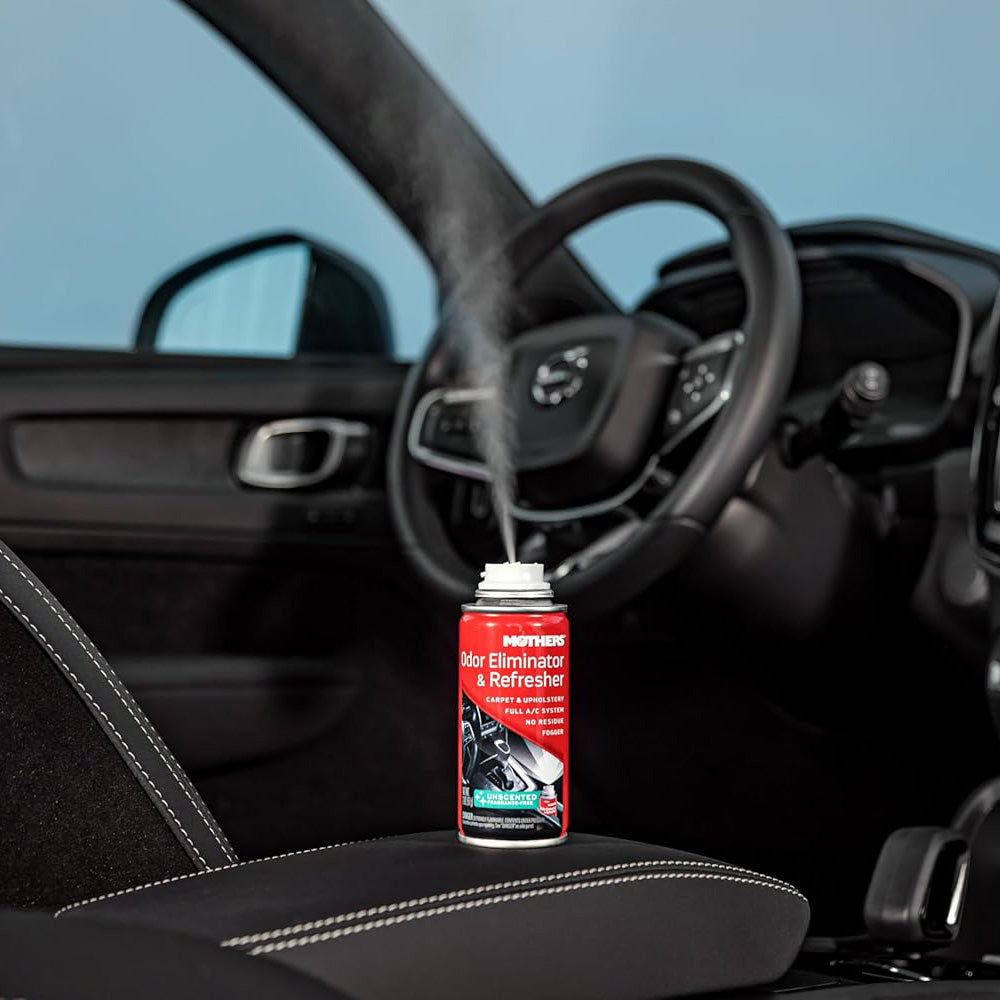 Mothers 06810 Odor Eliminator & Refresher, Unscented, 2 oz. Aerosol – Whole-Car Fogger Neutralizes Smoke, Pet, Food & Mildew Odors with CMM® Technology, Freshens Cabin & Vent Ducts