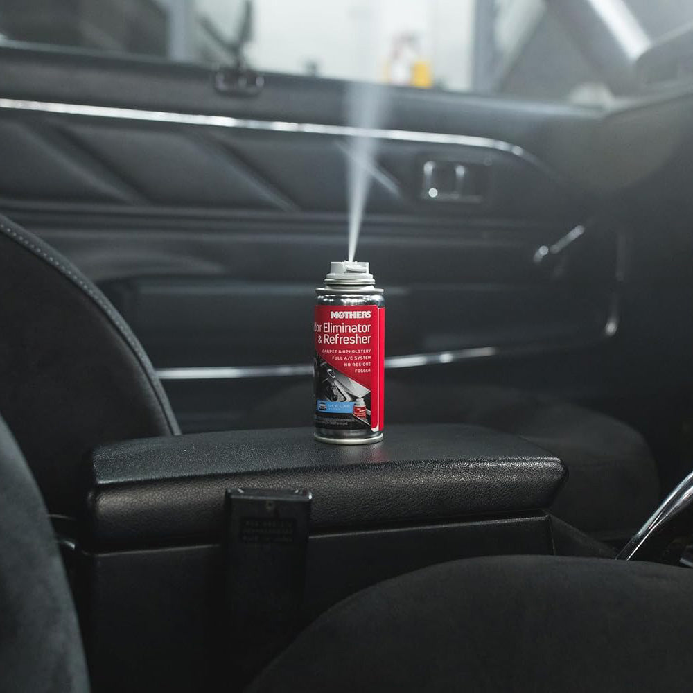 Mothers 06811 Odor Eliminator & Refresher, New Car Scent, 2 oz. Aerosol – Whole-Car Fogger Neutralizes Smoke, Pet, Food & Mildew Odors with CMM® Technology, Freshens Cabin & Vent Ducts