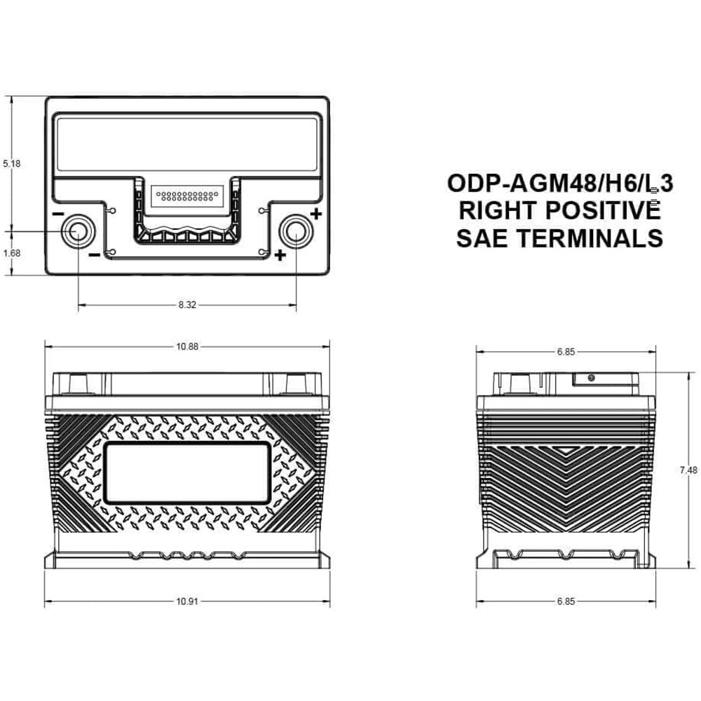 Odyssey ODP-AGM48H6L3 AGM Performance Battery (Group 48) CORE FEE INCLUDED!