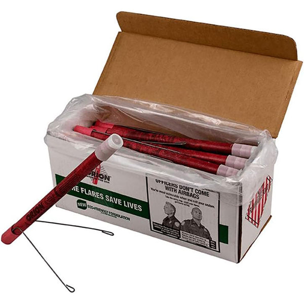 Orion 1240 Road Safety Flare (36 Pack), Waxed, for Highway & Roadside Safety (20 Minute, with Stand)