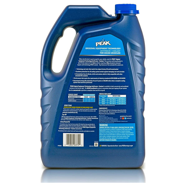 Peak PAB0B3 OET Extended Life Blue Concentrate Antifreeze/Coolant for Asian Vehicles, 1 Gallon