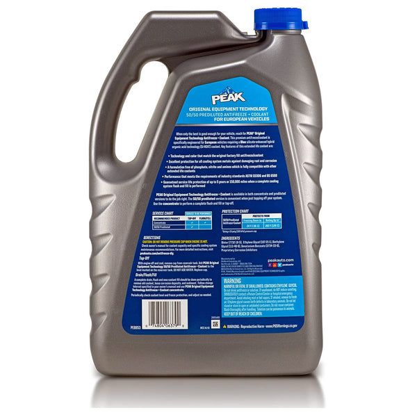 Peak PEBB53 OET Euro Blue 50/50 Antifreeze, 1 Gallon