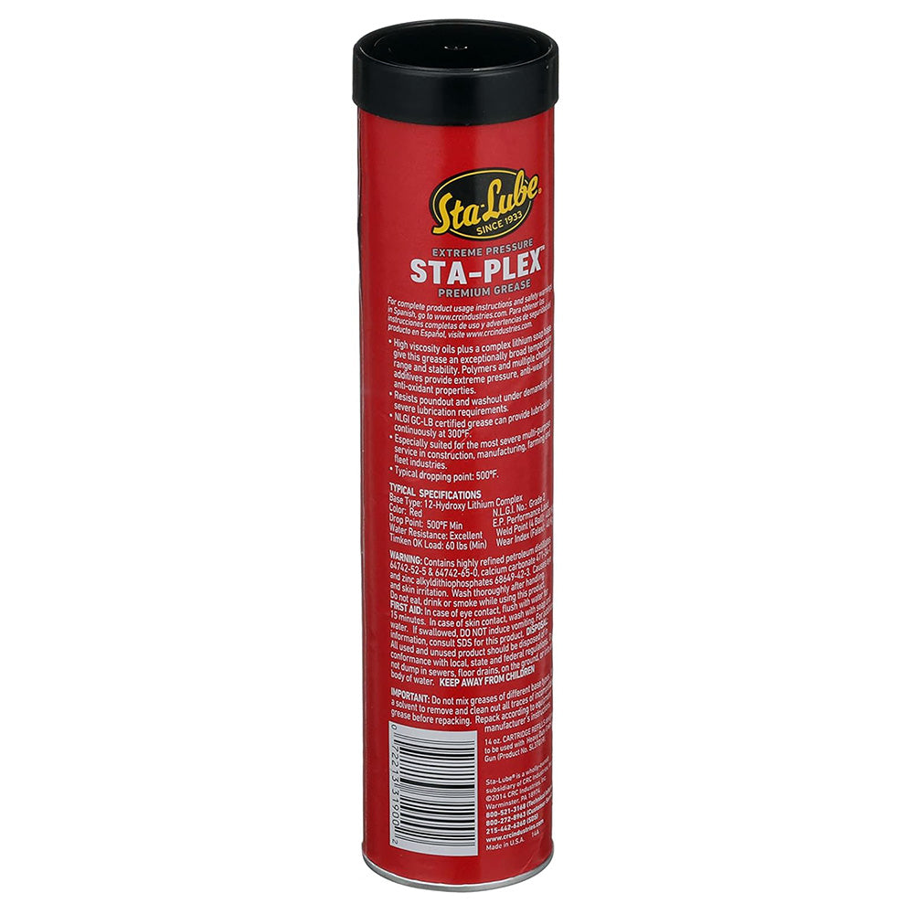 CRC Star-Lube Sta-Plex SL3190 Extreme Premium Pressure Red Grease, 14 oz