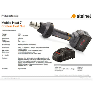 Steinel 110102037 MH-7 Mobile Heat 7 Roofing Kit