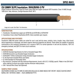 90FT Black Southwire Commercial Grade Premium Pure Copper 10AWG Solar Panel Wire, Solar Extension Cable 2000V (Made in USA)