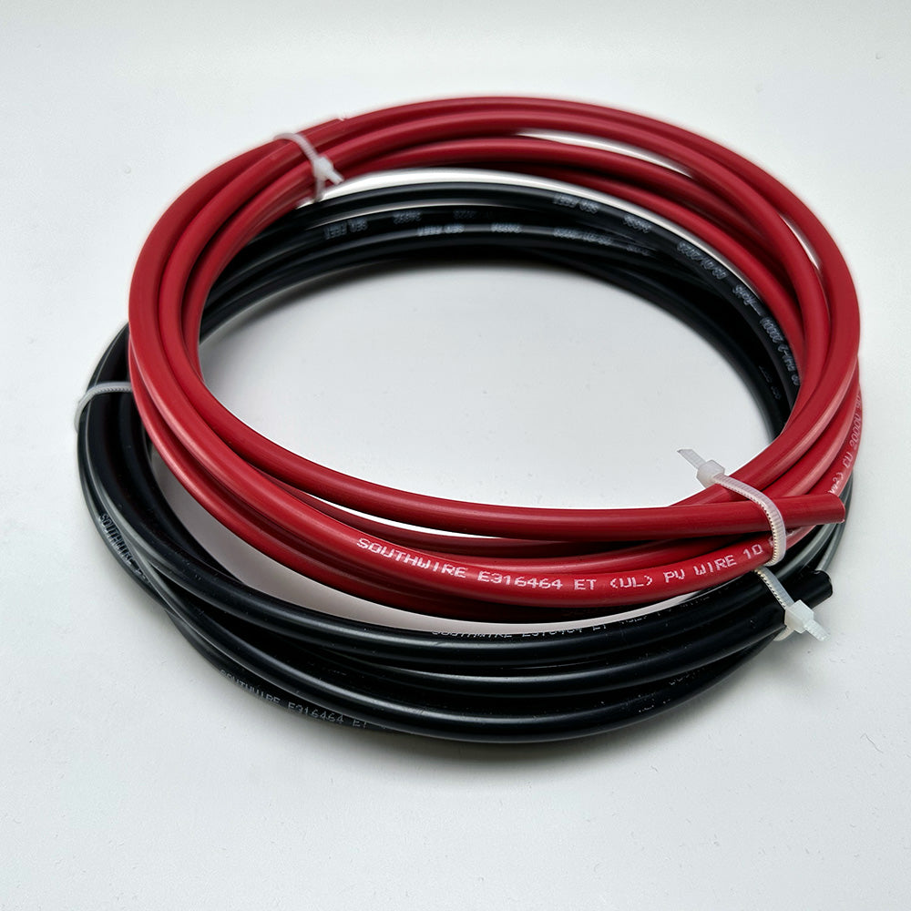 1 Pair (2 Wires) 100 Ft 12 AWG Solar Panel Extension Cable - Red, TEMCo Brand