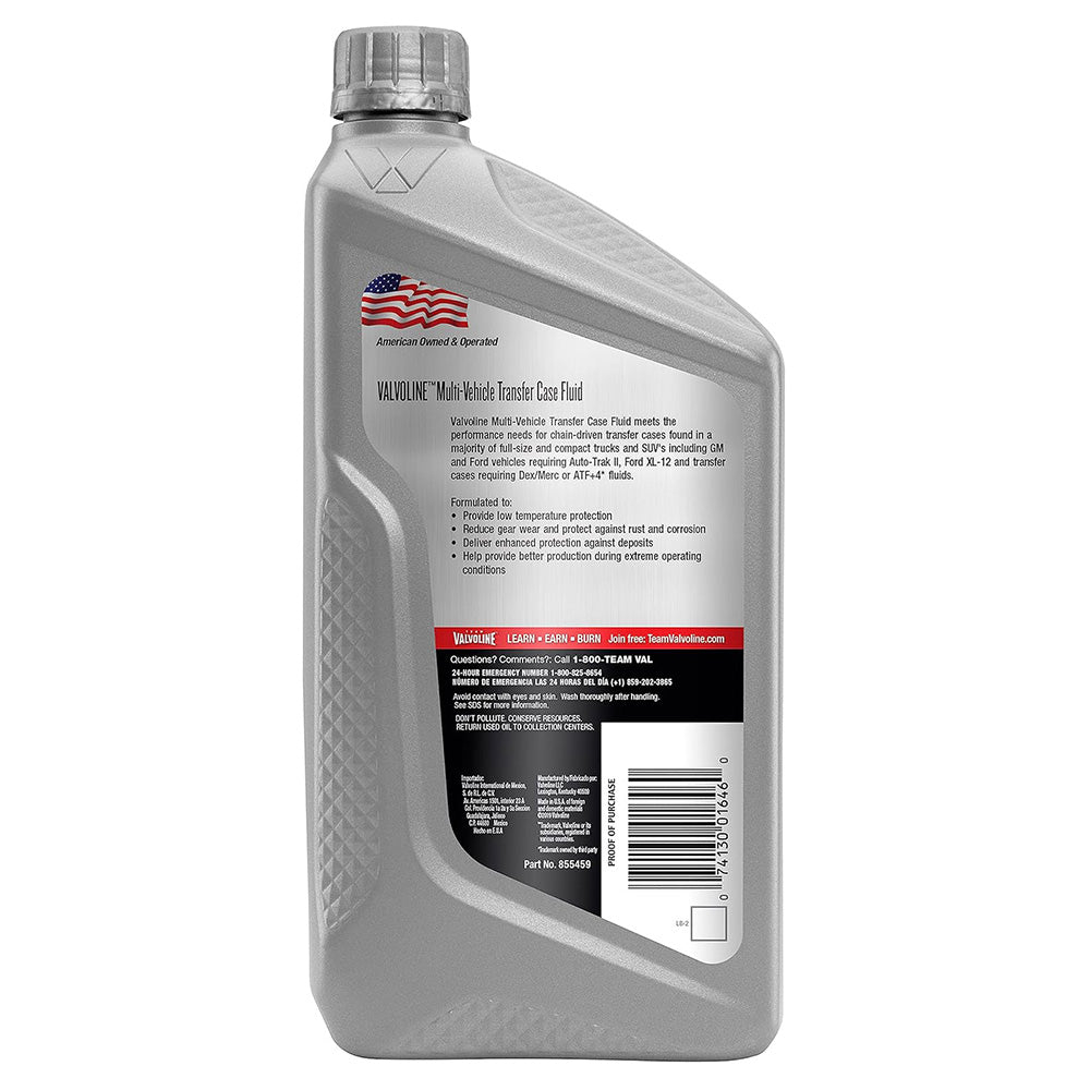 Valvoline 855459 Multi-Vehicle (TCF) Conventional Transfer Case Fluid, 1 Quart