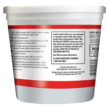 Valvoline VV616 Multi-Vehicle High Temperature Red Grease, 4 LB