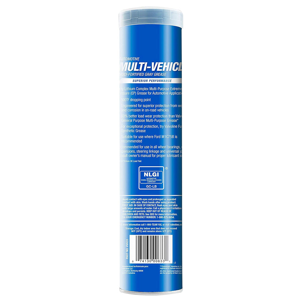 Valvoline VV633 Multi-Vehicle Moly-Fortified Gray Grease Tube, 14.1 oz