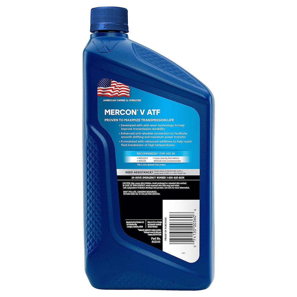 Valvoline 822345 Mercon V (ATF) Automatic Transmission Fluid, 1 Quart