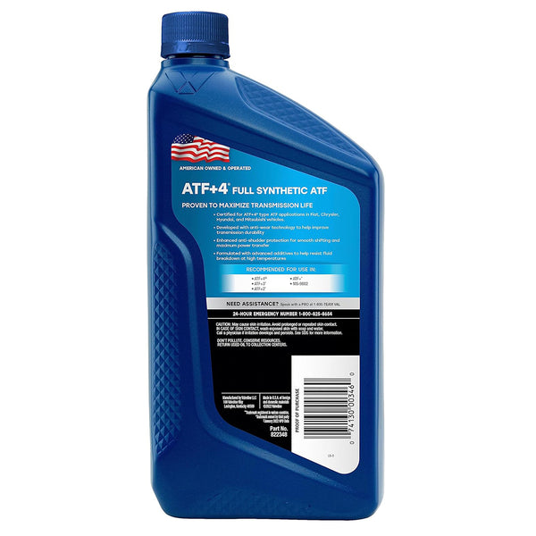 Valvoline 822348 ATF+4 Full Synthetic Automatic Transmission Fluid, 1 Quart