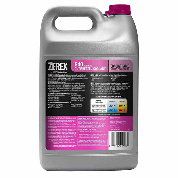 Valvoline ZEREX 861526 G40 Phosphate & Nitrite Free Concentrate AntiFreeze Coolant, 1 Gallon