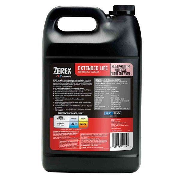 Valvoline ZEREX ZXEDRU1 HD Extended Life RTU AntiFreeze Coolant, 1 Gallon