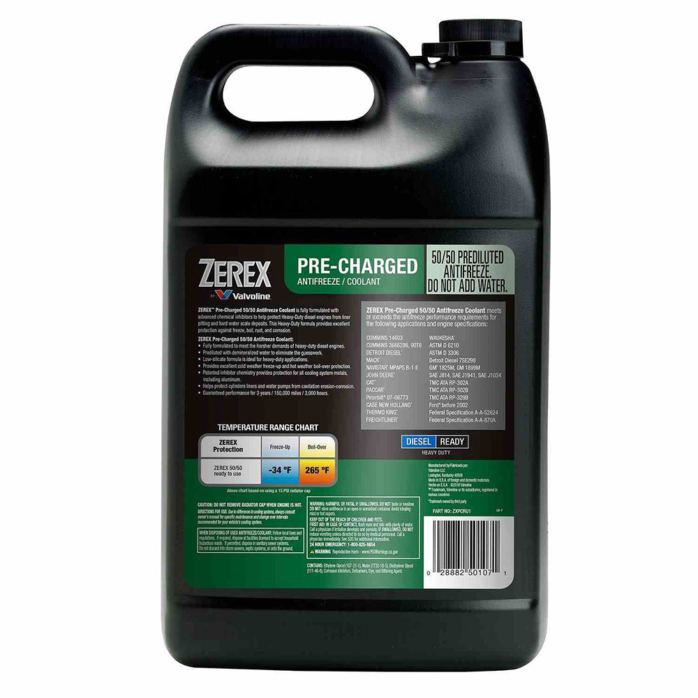 Valvoline ZEREX ZXPCRU1 Green Hd Pre-Charged RTU AntiFreeze / Coolant, 1 Gallon