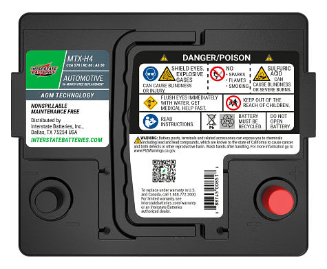 Interstate MTX-H4 battery