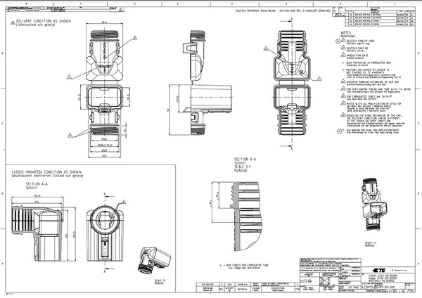 DEUTSCH 1011-250-1205 DT 12-Pin Male Connector 90° Backshell