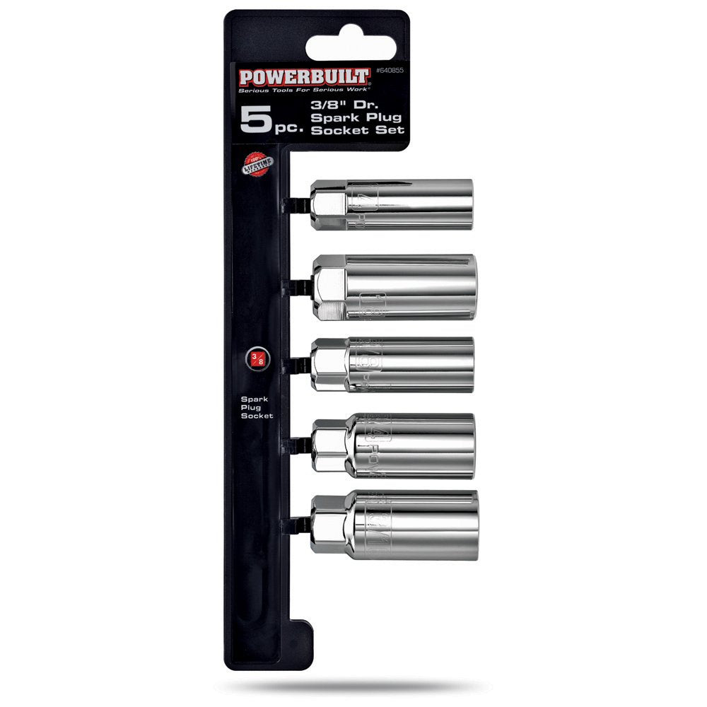 POWERBUILT 640855 3/8-Inch Drive Spark Plug Socket Set, 5-Piece