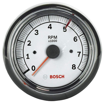 BOSCH FST 7903 SP0F000020 Sport II 3-3/8" Tachometer (White Dial Face, Chrome Bezel)