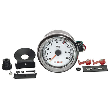 BOSCH FST 7903 SP0F000020 Sport II 3-3/8" Tachometer (White Dial Face, Chrome Bezel)