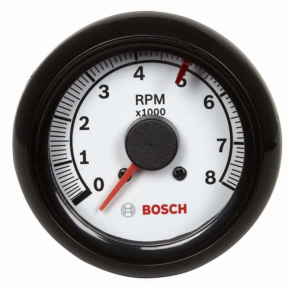 BOSCH FST 7904 SP0F000022 Sport II 2-5/8" Tachometer (White Dial Face, Black Bezel)