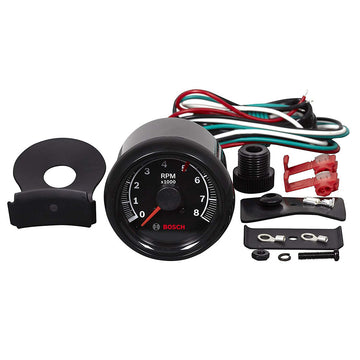 BOSCH FST 7906 SP0F000025 Sport II 2-5/8" Tachometer (Black Dial Face, Black Bezel)