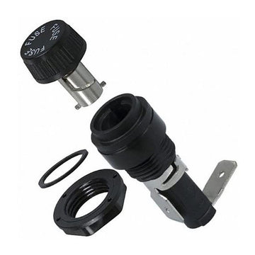 BUSSMANN HTB-68I-R Cartridge Fuse Holder. Front Hex Nut. for 6x30mm (1/4 in x 1-1/4 in) Fuses. Rt. Angle Panel Mount