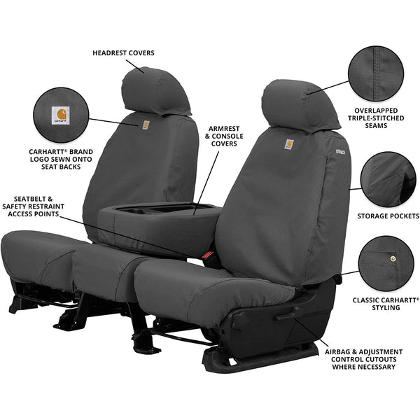 Covercraft Carhartt SSC2509CAGY SeatSaver Front Row Custom Fit Seat Cover for Select Toyota Tacoma Models