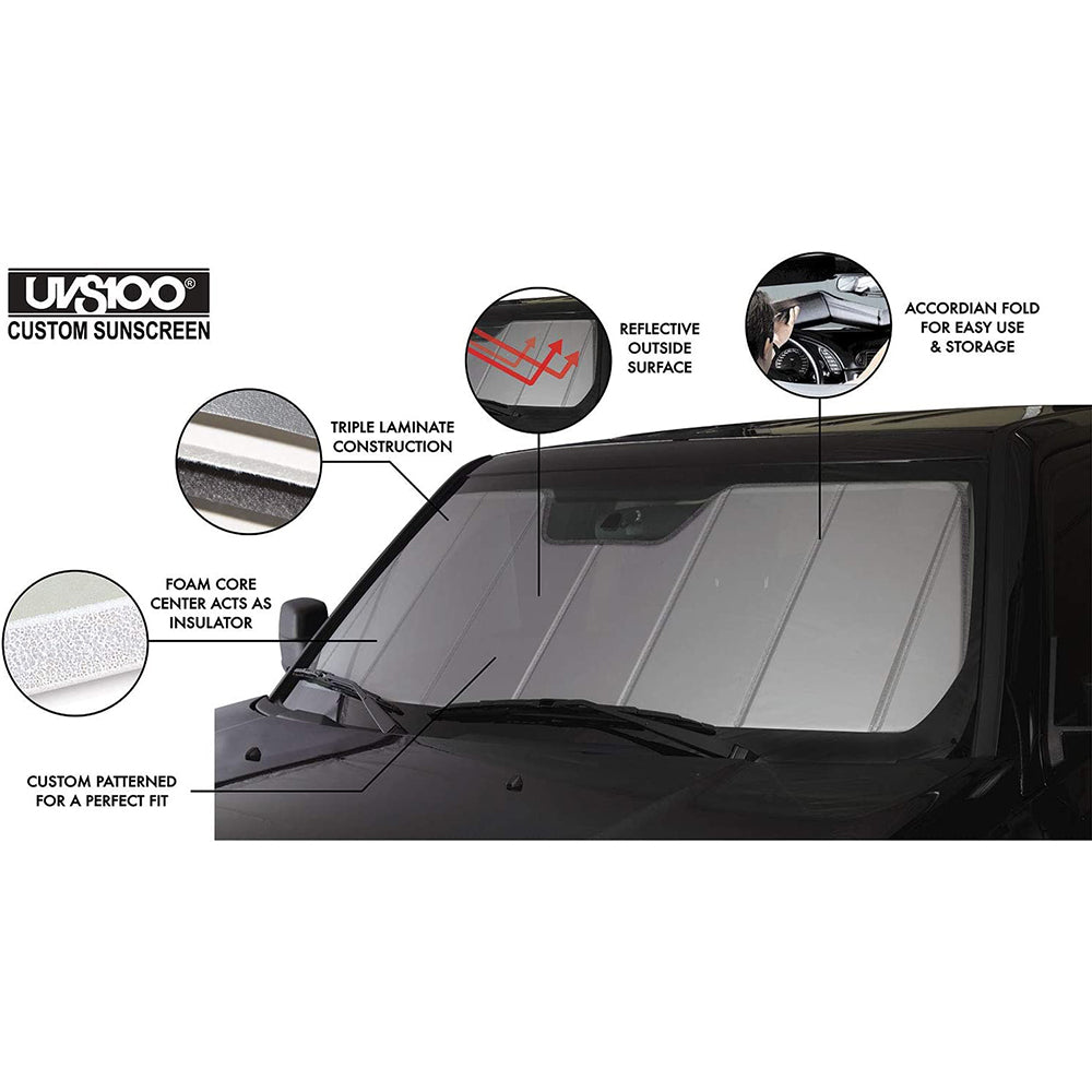 Covercraft UVS100 Custom Silver Sunscreen | UV11312SV | Compatible with Select Chevrolet Silverado/GMC Sierra Models