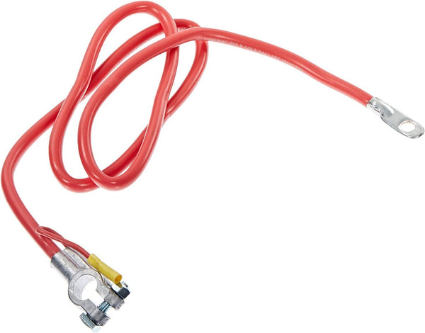 Deka 00299 48" Pure Copper Top Post Battery Cable, 4AWG, Red, Single Auxiliary Lead (Made in USA)