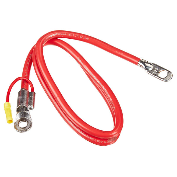 Deka 00332 40" Pure Copper Side Terminal Battery Cable, 4AWG, Red, Single Auxiliary Lead (Made in USA)