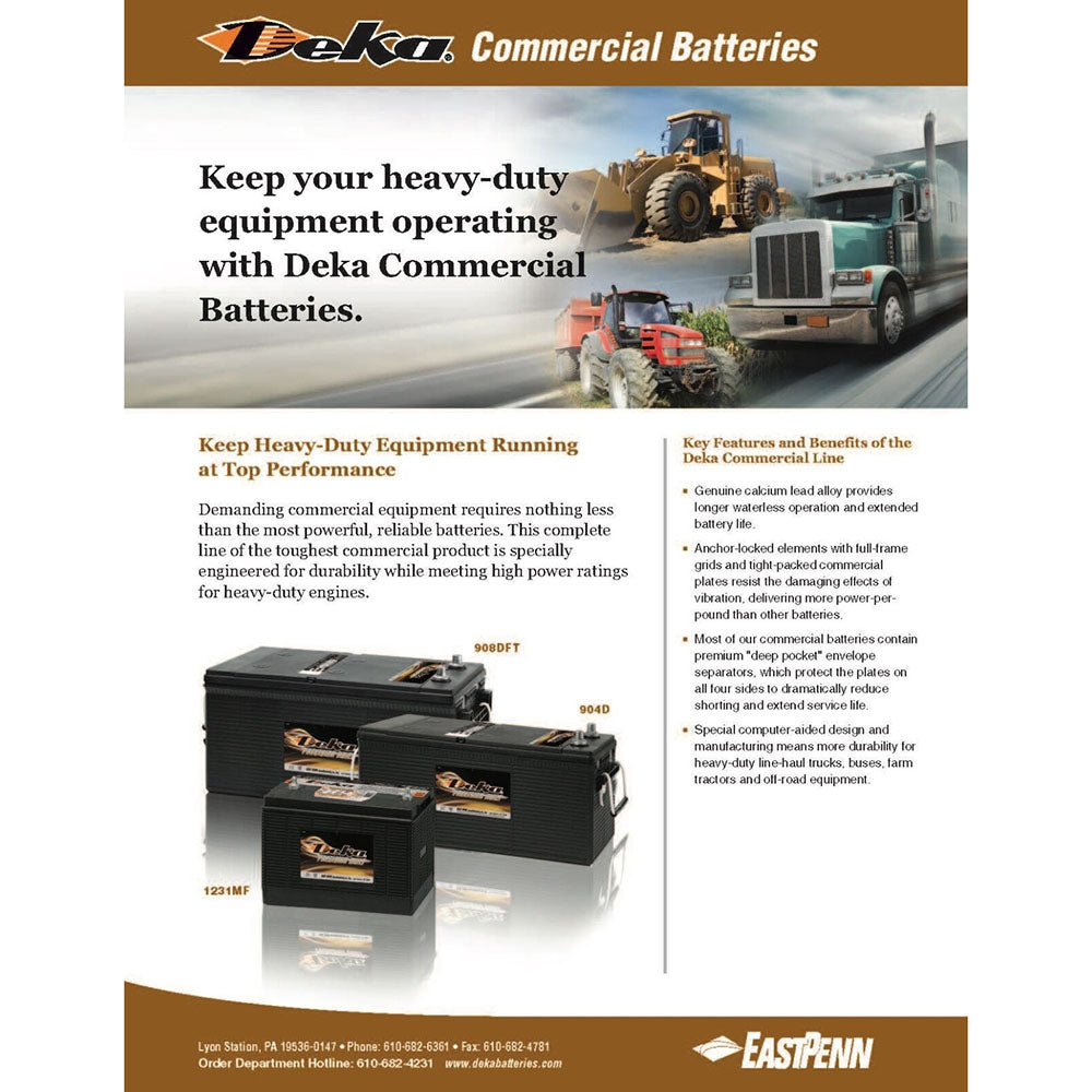 DEKA 1031PMF Heavy-Duty Commercial Flooded Battery (Group 31P) CORE FEE Included!