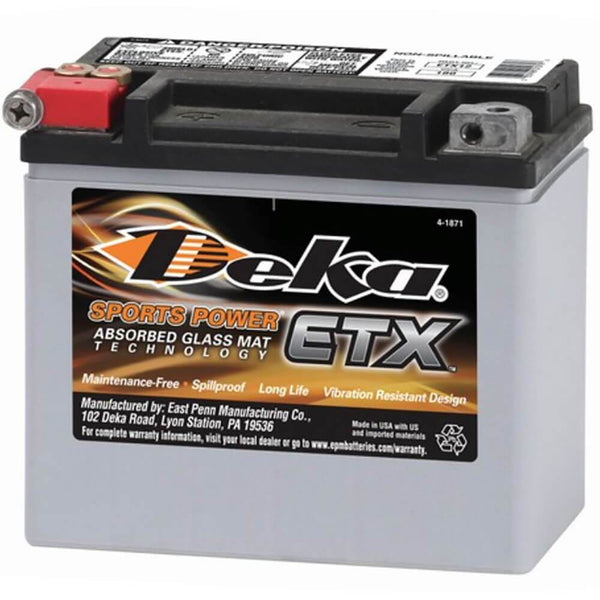 DEKA ETX12 Power Sports AGM Battery (180 CCA) CORE FEE Included!