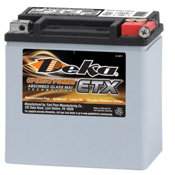 DEKA ETX14L Power Sports AGM Battery (220 CCA) CORE FEE Included!