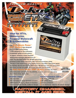 DEKA ETX30LA Power Sports AGM Battery (400 CCA) CORE FEE Included!