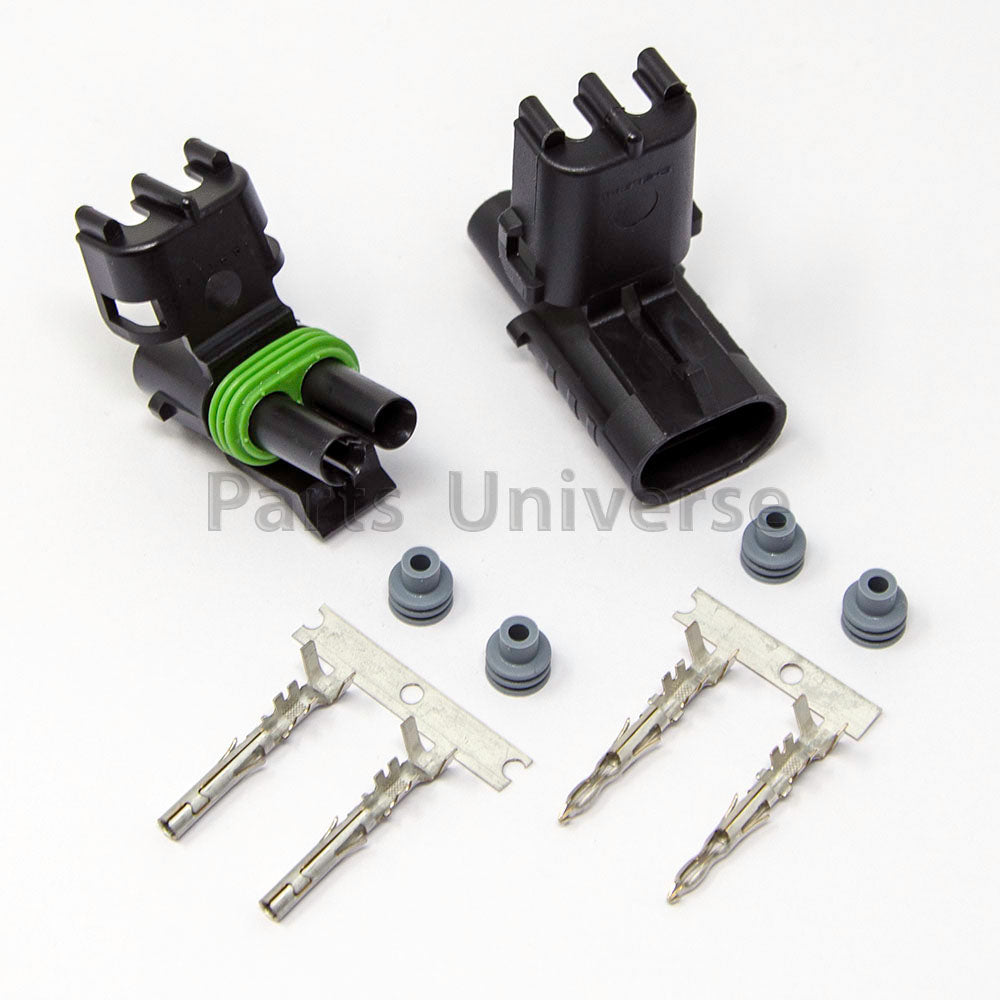APTIV (Delphi) WeatherPack 2-Pin Connector Kit, 14AWG Stamped Contacts