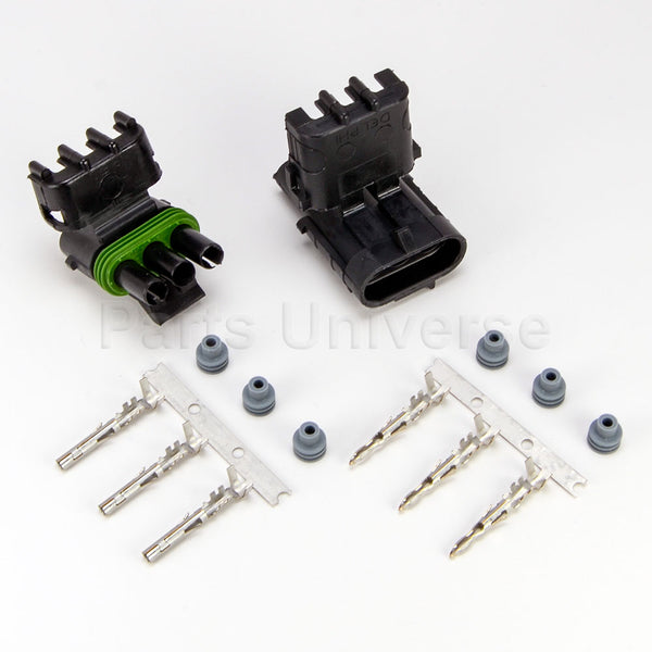 APTIV (Delphi) WeatherPack 3-Pin Connector Kit, 14AWG Stamped Contacts
