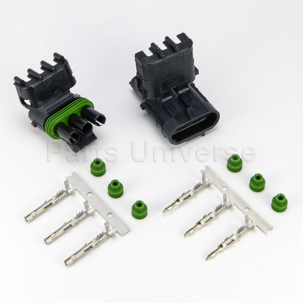 APTIV (Delphi) WeatherPack 3-Pin Connector Kit, 20AWG Stamped Contacts