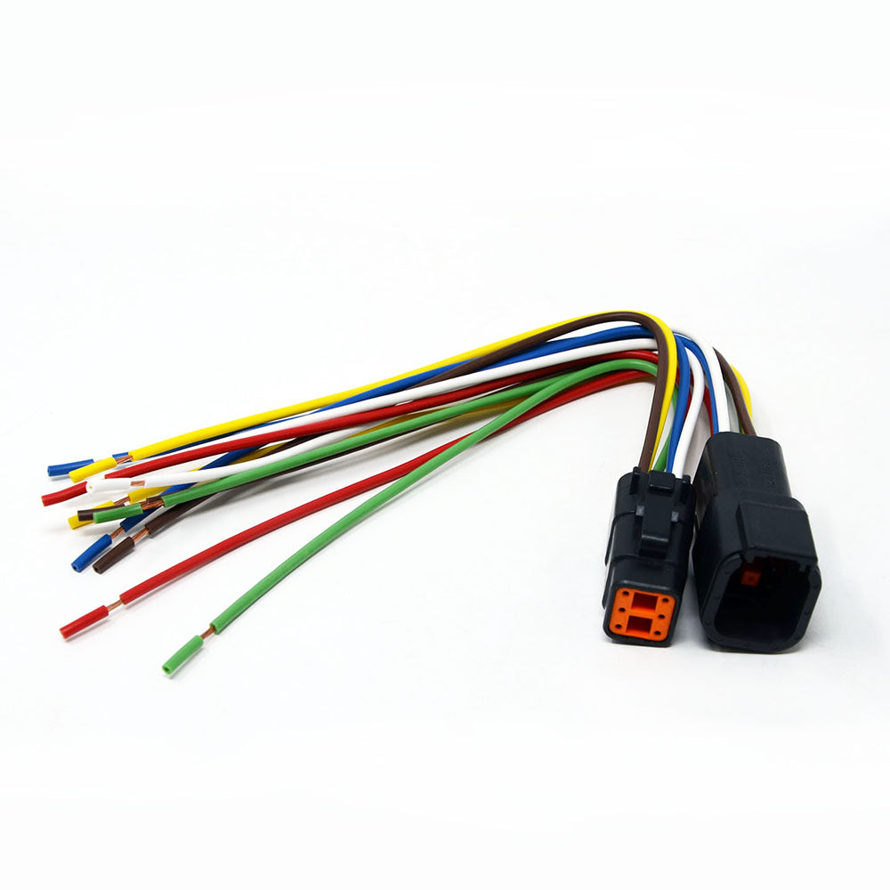 Deutsch DTM 6-Pin Black Pigtail Kit, 20AWG Pure Copper GPT Wire (100% Made in USA)