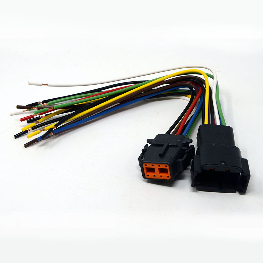Deutsch DTM 8-Pin Black Pigtail Kit, 20AWG Pure Copper GPT Wire (100% Made in USA)
