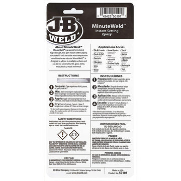 J-B Weld 50101 MinuteWeld Instant-Setting Epoxy Syringe - Clear - 25ml