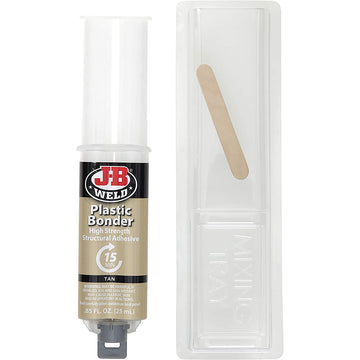 J-B Weld 50133 Plastic Bonder Structural Adhesive Syringe - Tan - 25 ml
