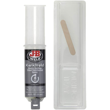 J-B Weld 50176 KwikWeld Steel Reinforced Epoxy Syringe - Dark Grey - 25 ml