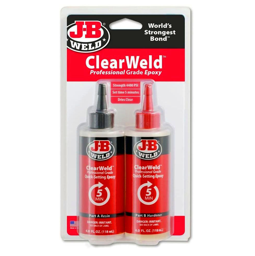 J-B Weld 50240H ClearWeld Professional Size ClearWeld 5 Minute Set Epoxy 8 oz.
