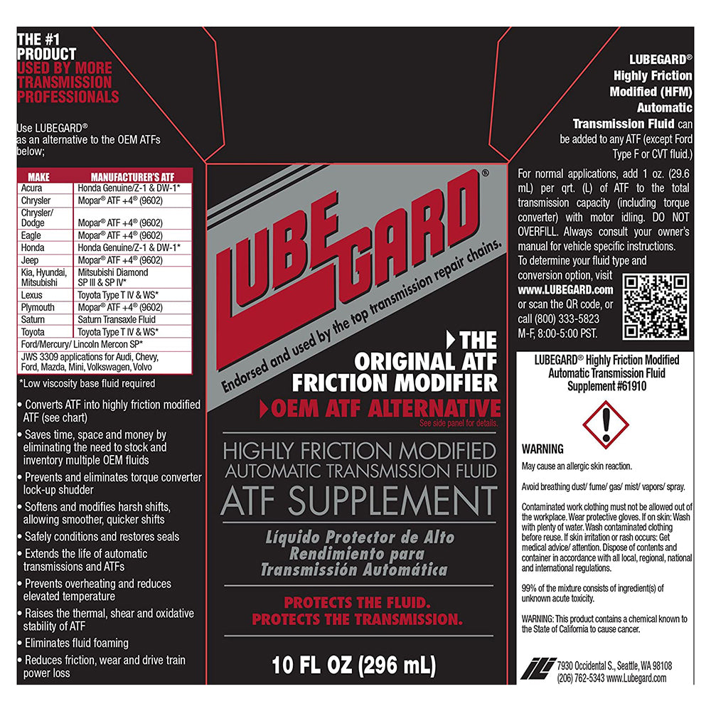 LUBEGARD Automatic Transmission Protect - 3 Pack Friction Modified ATF Supplement