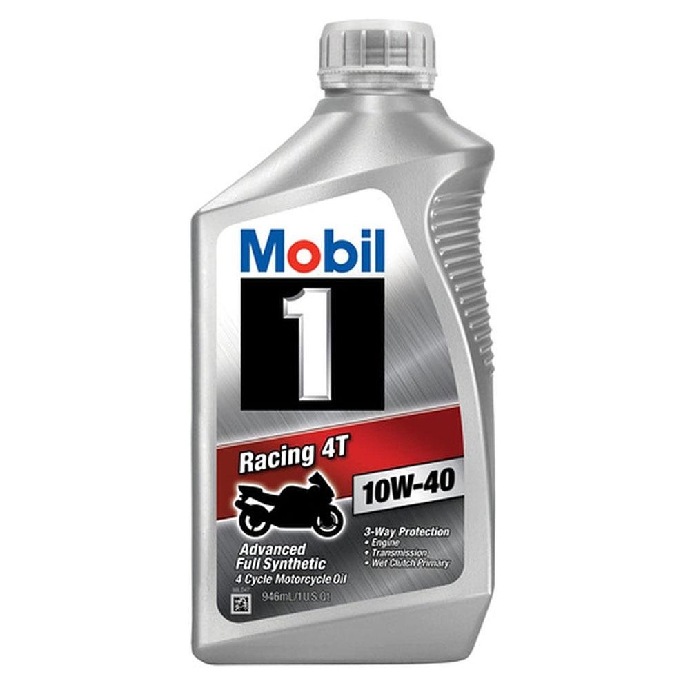 MOBIL 1 Racing 4T 10W-40 Motorcycle Oil (1 Quart)