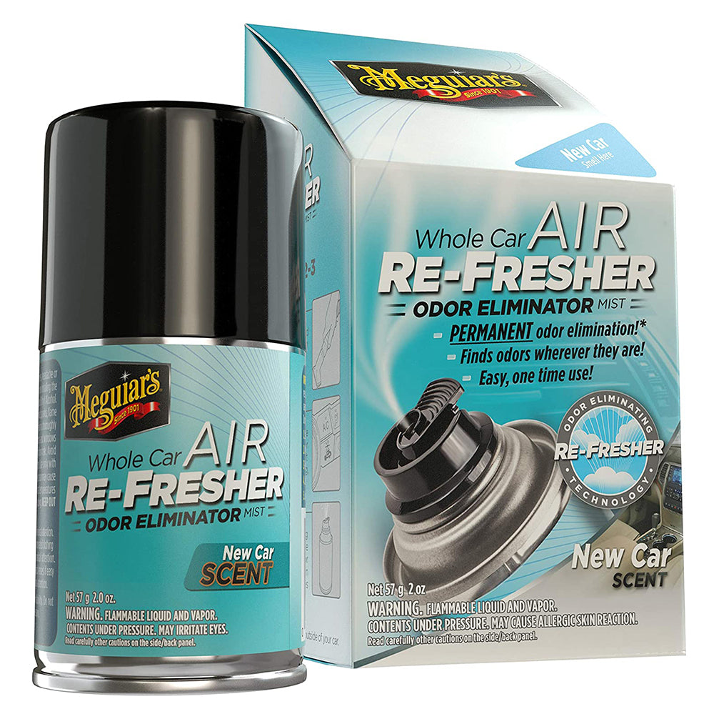 MEGUIAR'S G16402 Whole Car Air Re-Fresher Odor Eliminator Mist, New Car Scent, 2 Fluid Ounces