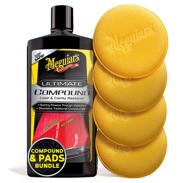 Meguiar's Ultimate Compound, Color & Clarity Restorer + Supreme Shine Foam Applicator Pads Kit